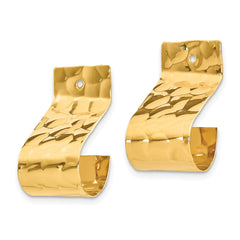 14K Yellow Gold Polished Hammered Earrings Jackets