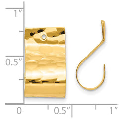 14K Yellow Gold Polished Hammered Earrings Jackets