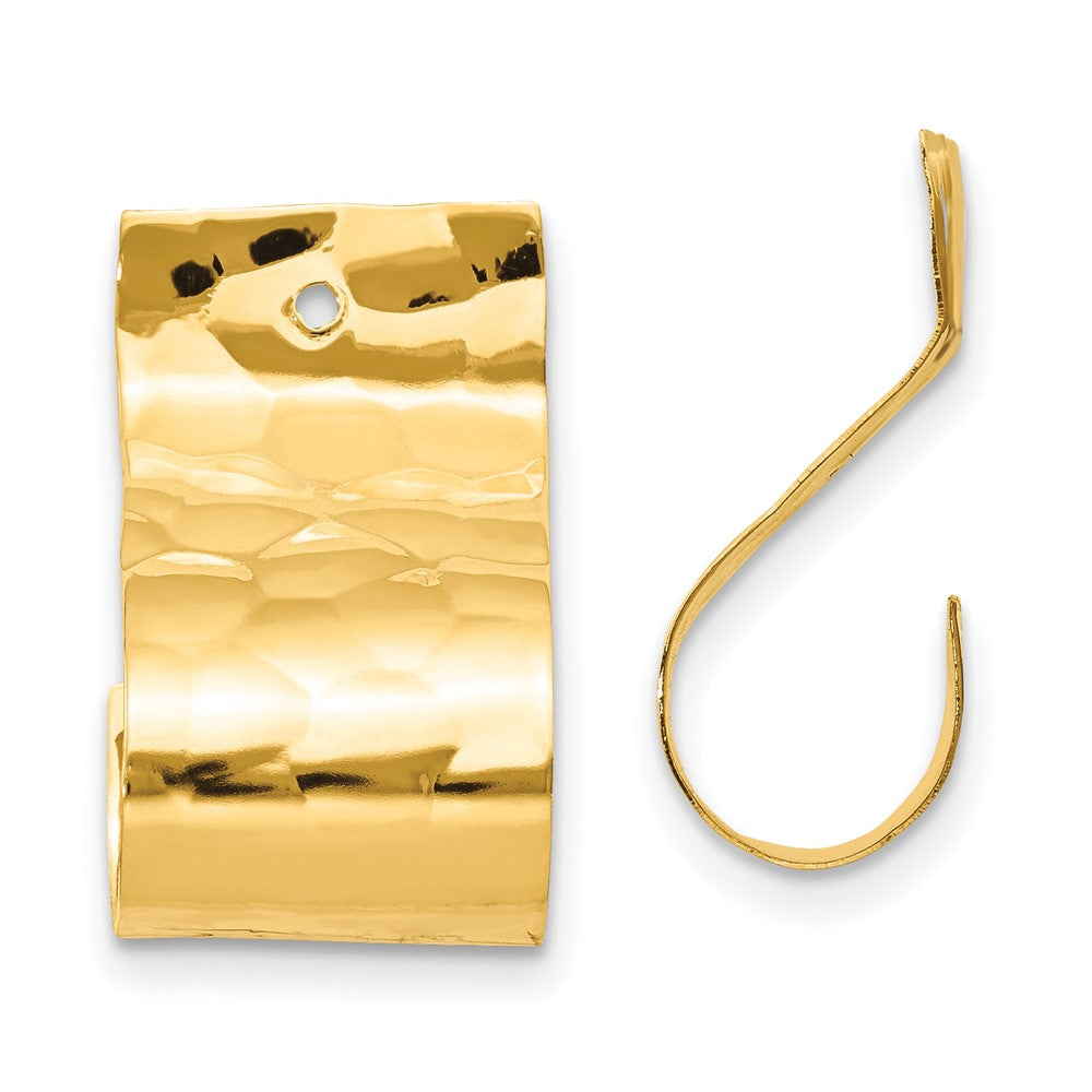 14K Yellow Gold Polished Hammered Earrings Jackets