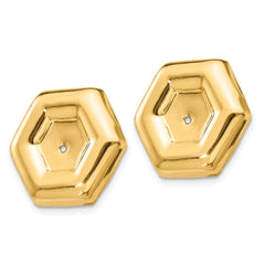 14K Yellow Gold Polished Fancy Earrings Jackets