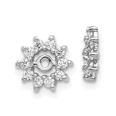10K White Gold AA Fancy Diamond Earrings Jacket