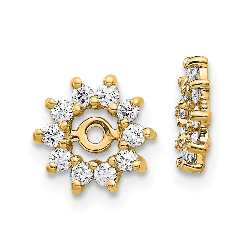 10K Yellow Gold AA Diamond Earrings Jacket