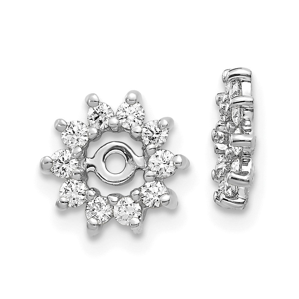 14K White Gold AA Fancy Diamond Earrings Jacket