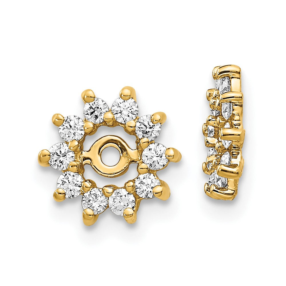 14K Yellow Gold AA Diamond Earrings Jacket