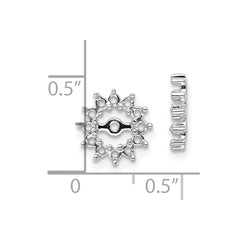 10K White Gold AA Diamond Earrings Jacket