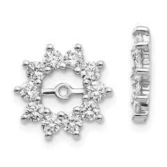 10K White Gold AA Fancy Diamond Earrings Jackets
