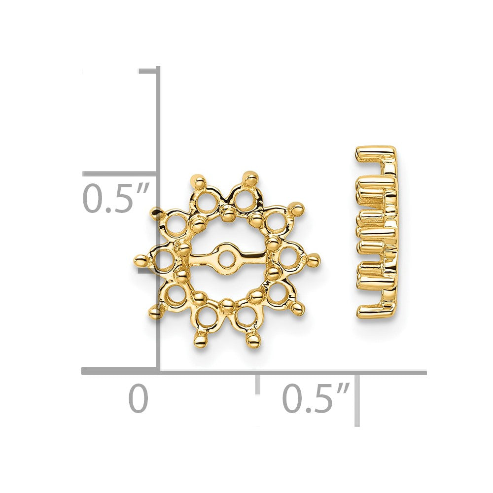 14K Yellow Gold AA Fancy Diamond Earrings Jacket