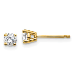 10K Yellow Gold Round 4-Prong .33ct. Diamond Stud Earrings