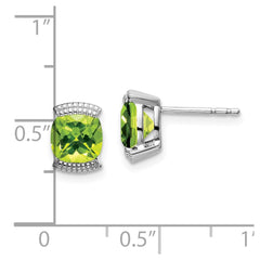 14K White Gold Peridot Stud Earrings