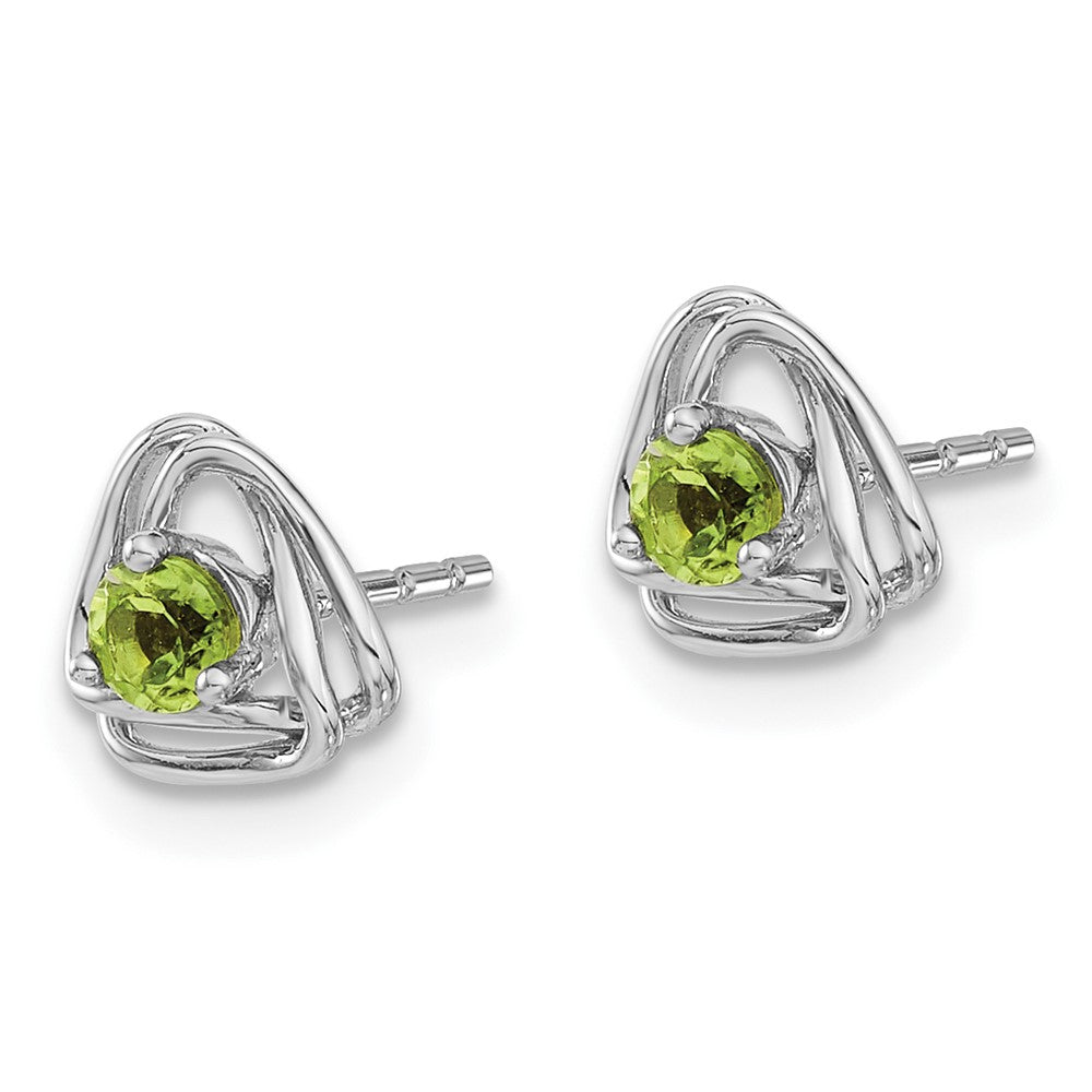 14K White Gold Peridot Post Earrings