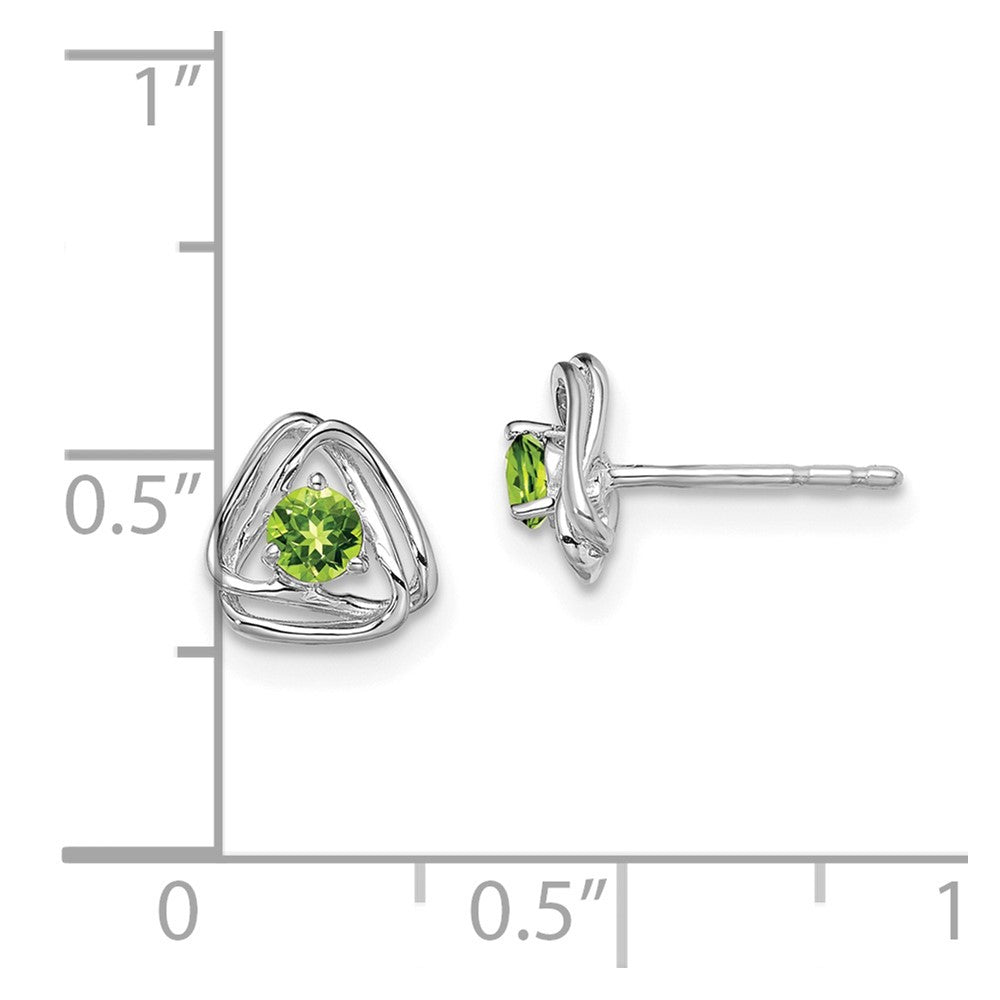 14K White Gold Peridot Post Earrings