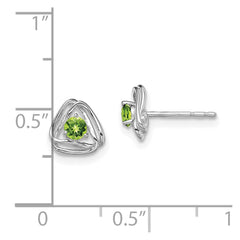 14K White Gold Peridot Post Earrings