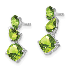 14K White Gold Peridot Dangle Earrings