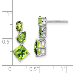 14K White Gold Peridot Dangle Earrings