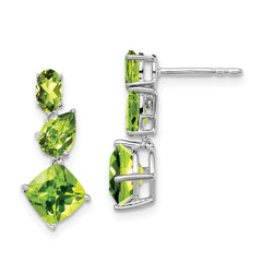 14K White Gold Peridot Dangle Earrings