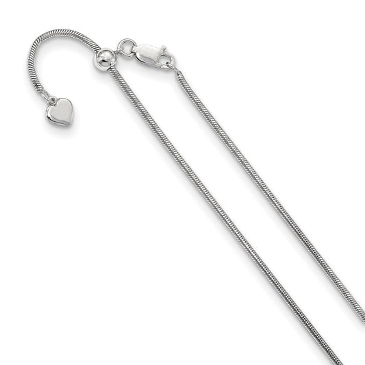 Sterling Silver Adjustable 1.6mm Snake Chain
