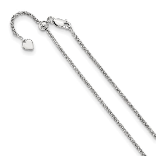 Sterling Silver Adjustable 1.6mm Spiga Chain