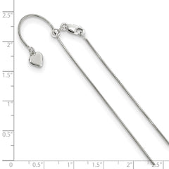 Verstellbare Schlangenkette aus Sterlingsilber, 0,95 mm