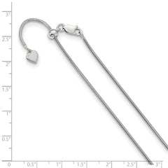 Cadena de serpiente ajustable de plata de ley de 1,4 mm