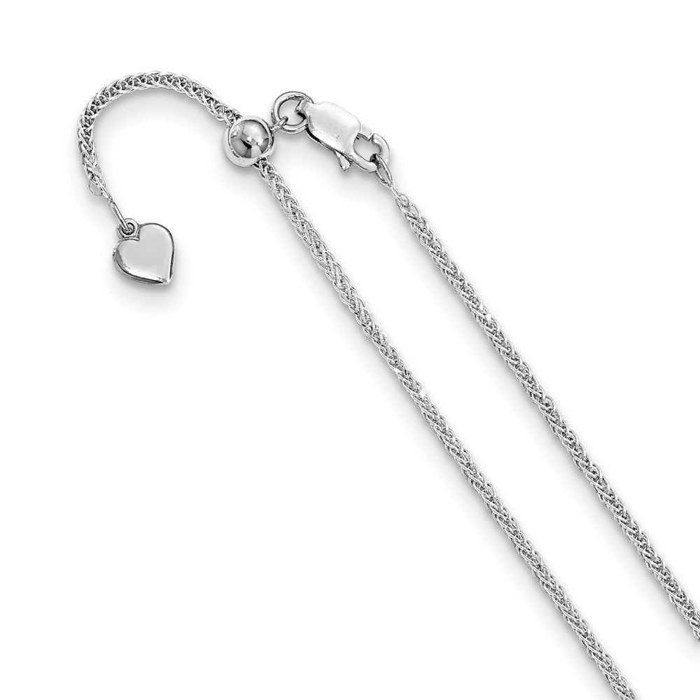 Sterling Silver Adjustable 1.45mm Diamond-cut Square Spiga Chain