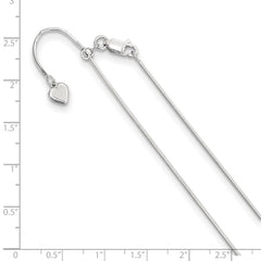 Sterling Silver Adjustable 1mm Diamond-cut Square Snake Chain