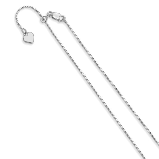 Sterling Silver Adjustable .85mm Box Chain