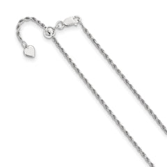 Sterling Silver Adjustable 2.25mm Diamond-cut Rope Chain