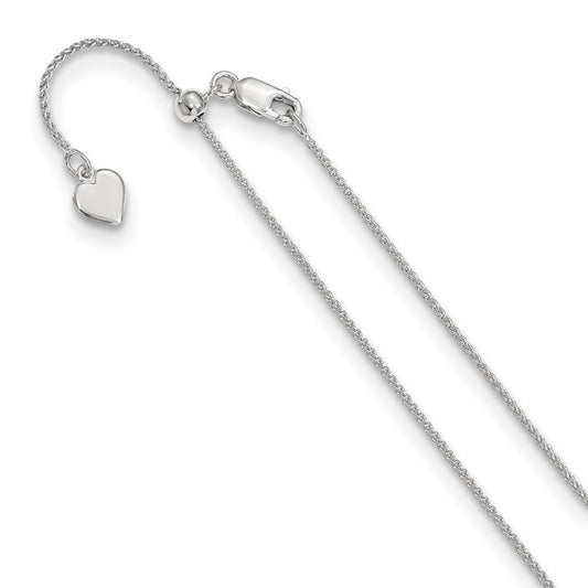 Sterling Silver Adjustable 1mm Spiga Chain