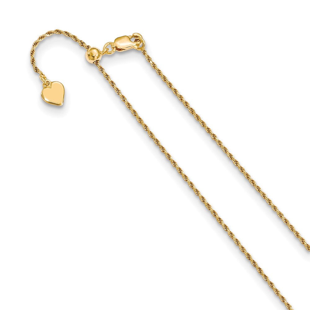 Yellow Gold-plated Silver Adjustable 1.2mm Diamond-cut Rope Chain