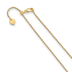 Yellow Gold-plated Silver Adjustable 1.2mm Diamond-cut Rope Chain