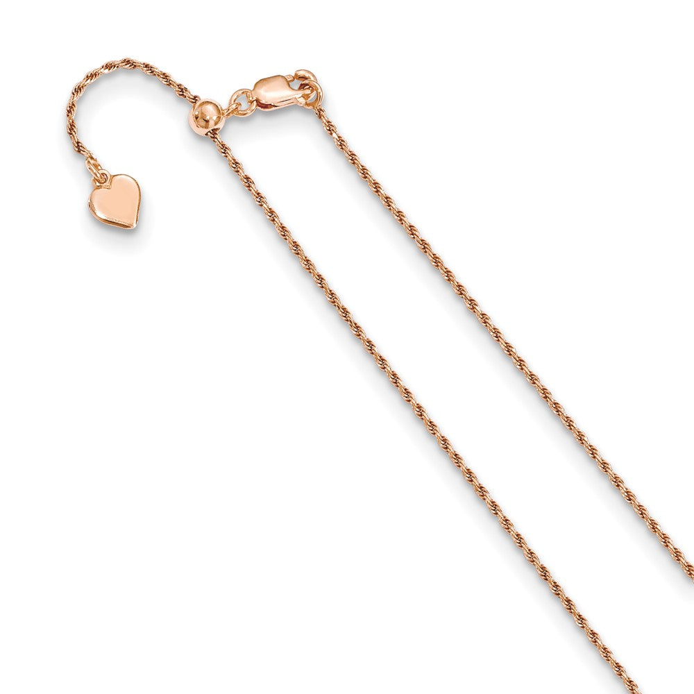 Rose Gold-plated Adjustable 1.2mm Diamond-cut Rope Chain