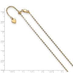 Yellow Gold-plated Silver Adjustable 1.4mm Cable Chain