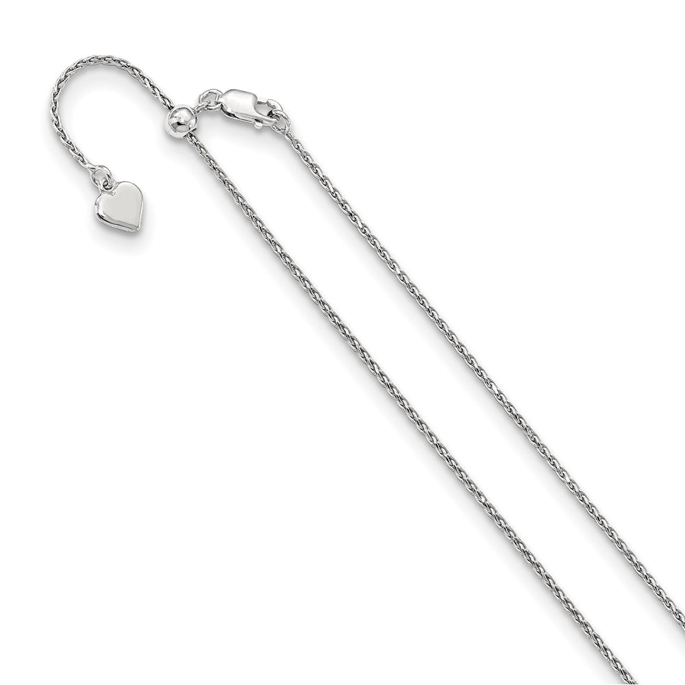 Sterling Silver Adjustable 1.1mm Diamond-cut Spiga Chain
