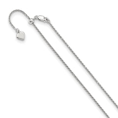 Sterling Silver Adjustable 1.1mm Diamond-cut Spiga Chain