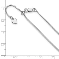 Verstellbare 1,2 mm Schlangenkette aus Sterlingsilber mit Diamantschliff