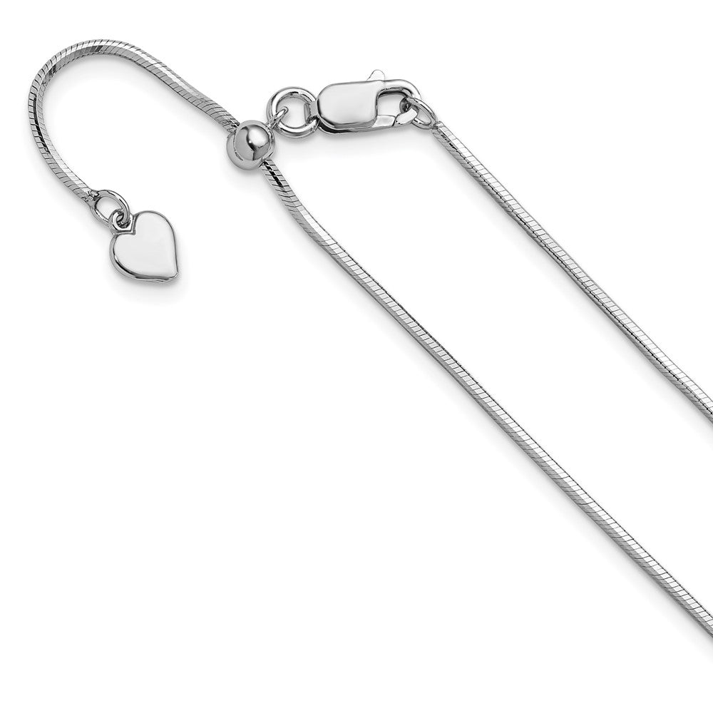 Sterling Silver Adjustable 1.2mm Diamond-cut Square Snake Chain