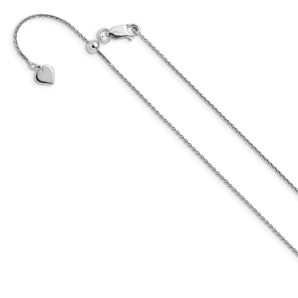 Sterling Silver Adjustable .95mm Diamond-cut Spiga Chain