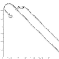 Cadena Figaro ajustable de plata de ley de 1,55 mm