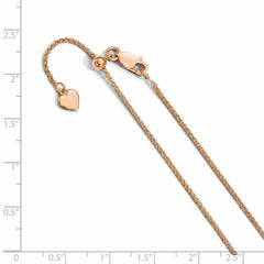 Rosévergoldete verstellbare 1,3 mm Spiga-Kette