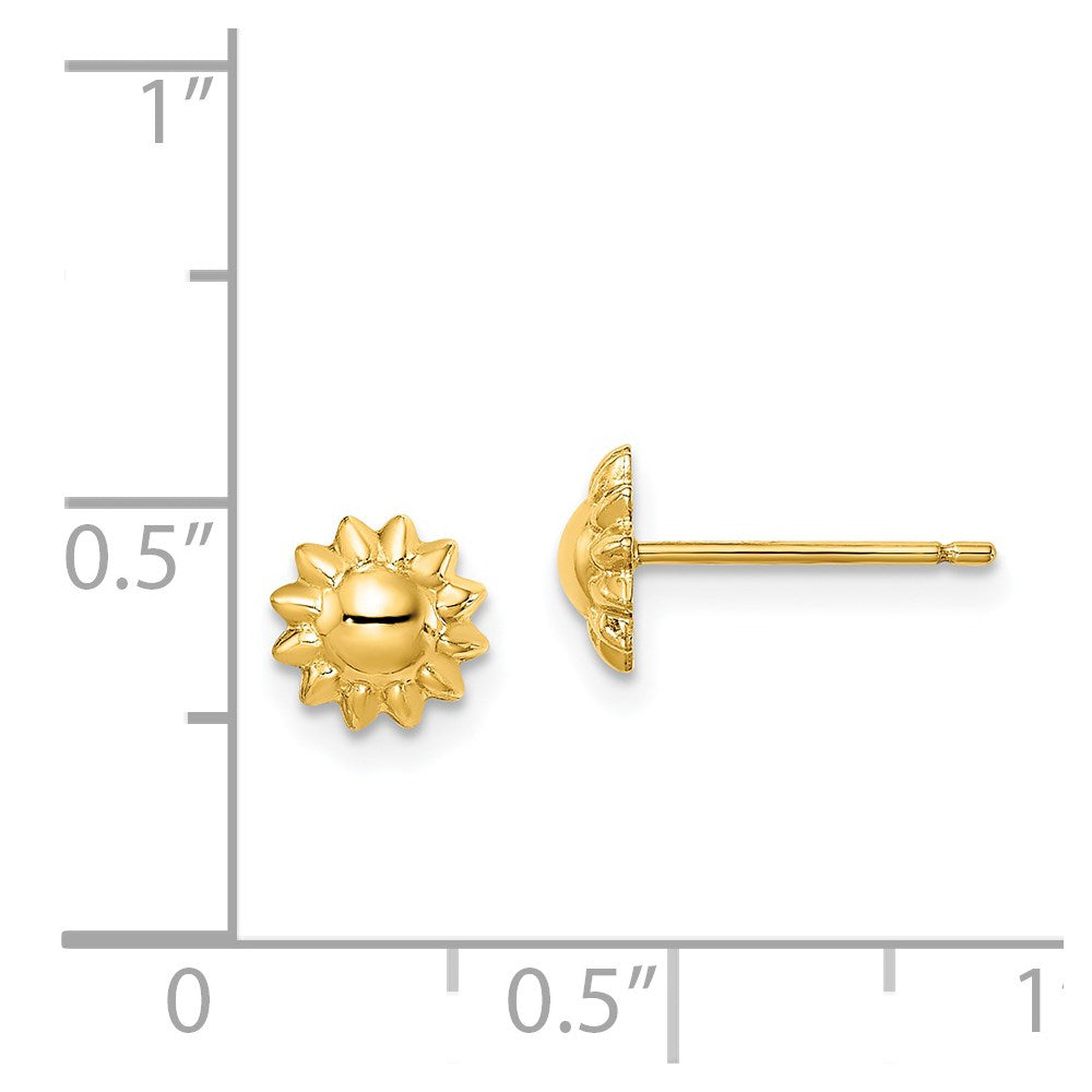 14K Yellow Gold Madi K Sunflower Post Earrings