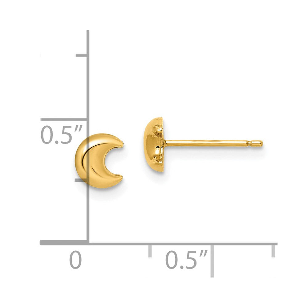 14K Yellow Gold Madi K Moon Post Earrings