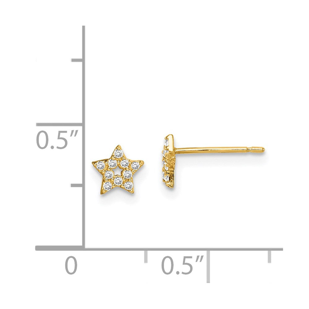 14K Yellow Gold Madi K Star CZ Post Earrings