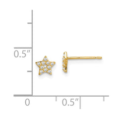 14K Yellow Gold Madi K Star CZ Post Earrings