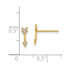 14K Yellow Gold Madi K CZ Arrow Post Earrings