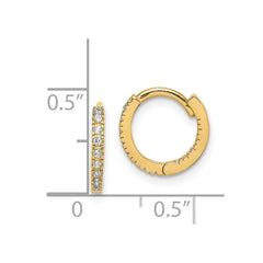 14K Yellow Gold Madi K CZ Hinged Hoop Earrings