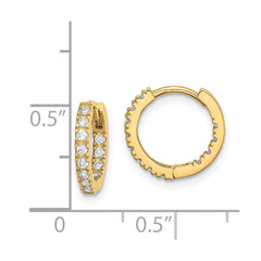 14K Yellow Gold Madi K CZ Hinged Hoop Earrings