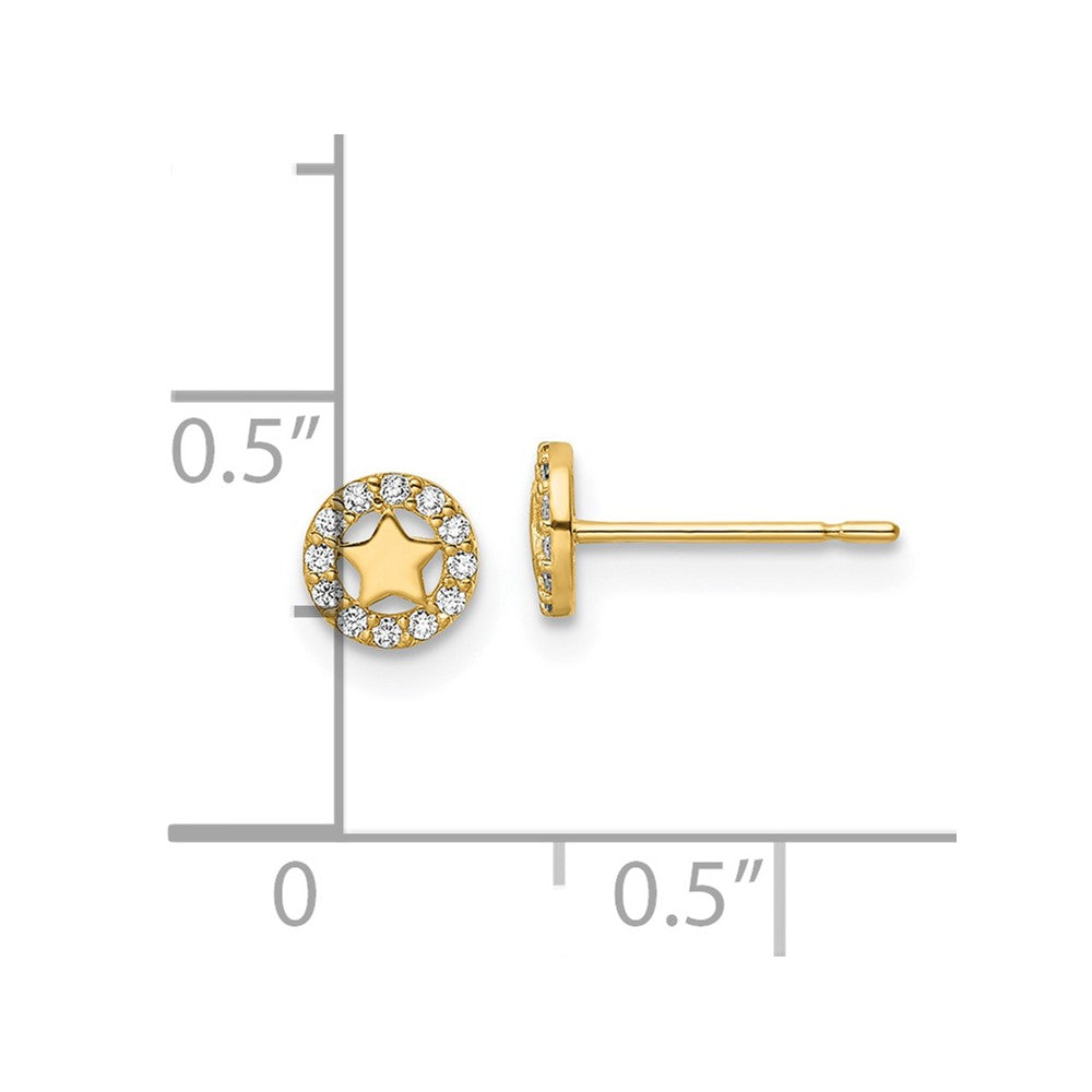 14K Yellow Gold Madi K CZ Star Post Earrings