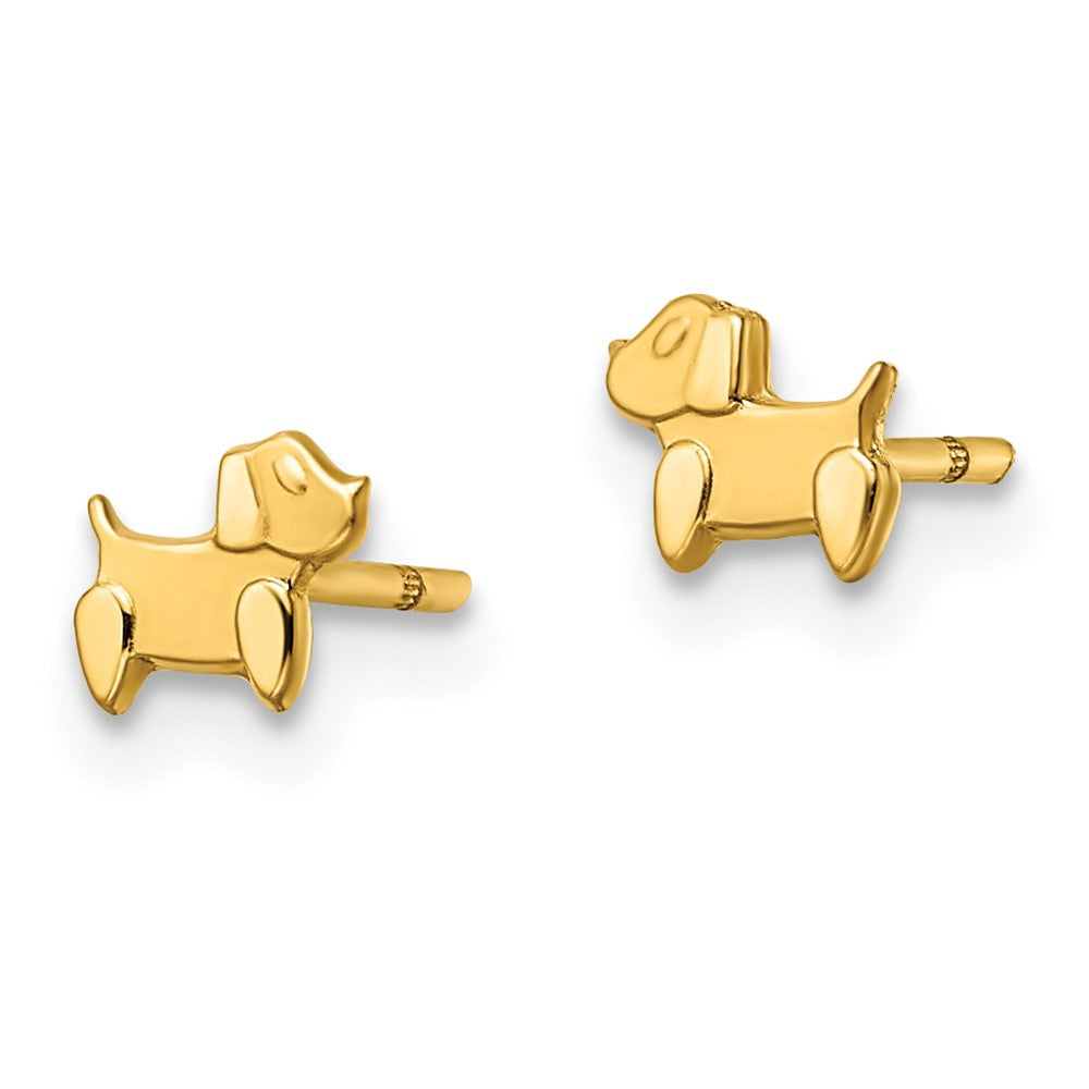 14K Yellow Gold Madi K Polished & Satin Dog Post Earrings