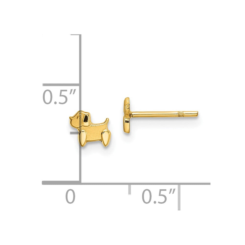 14K Yellow Gold Madi K Polished & Satin Dog Post Earrings