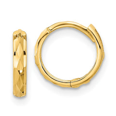 14K Yellow Gold Madi K Hinged Diamond-cut Hoop Earrings